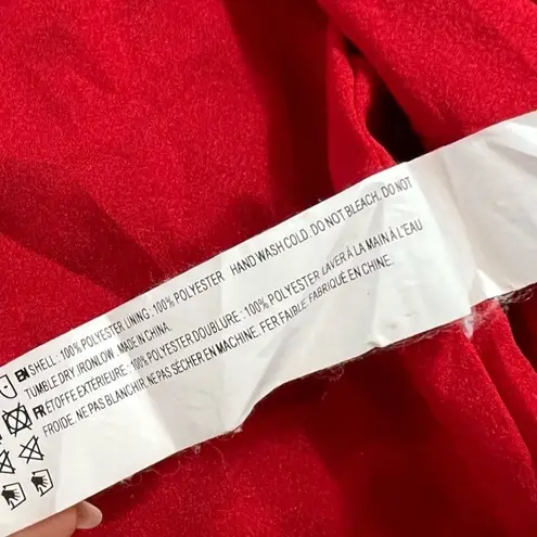 Farrow Women's Medium Claudia Red Dress Button Up Rouched Sleeves