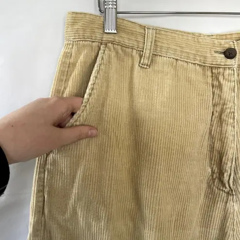 Woolrich mustard yellow corduroy wide leg trousers women's khaki size 16 cotton