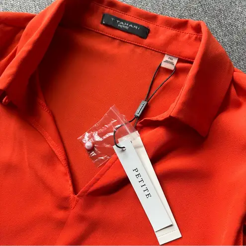 T Tahari  // Orange Blouse Top