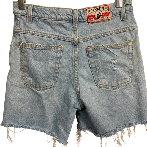 Rockies Relaxed High Rise Denim Cutoff Shorts Distressed Light Wash Size 3