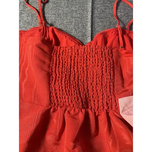 Women's Holiday Sweetheart Bow Mini Dress Future Collective Coral Red LARGE