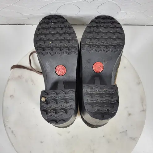 No Parking Oxford Heels Womens 8.5 Green Suede Lace up Utility Chunky Platform