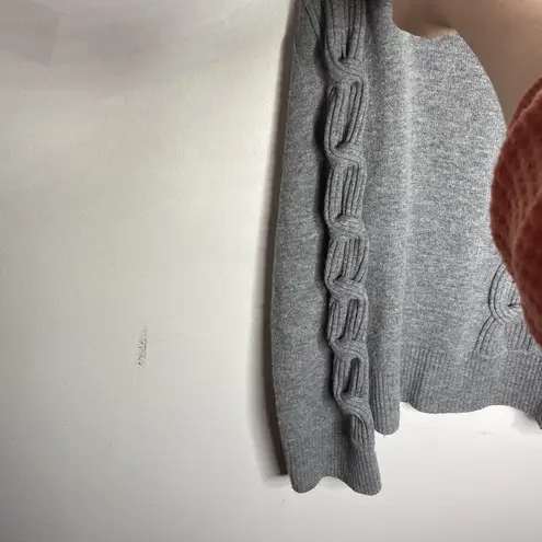 SOH cashmere merino blend cable pullover in fog hue size S Gray