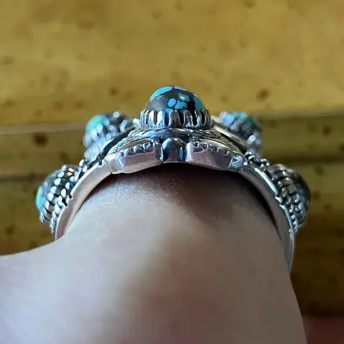 Matrix Turquoise Kachina Doll Ring Size 9 Silver