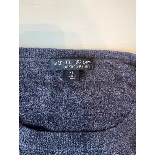 Barefoot Dreams Womans XS Cozy Chic Ultra Lite Pullover In Charcoal Gray