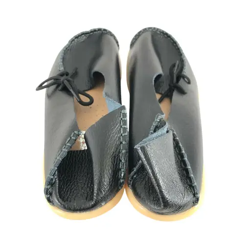 Kunsto Womens Loafers Slip On Leather Black Size 37 US 6