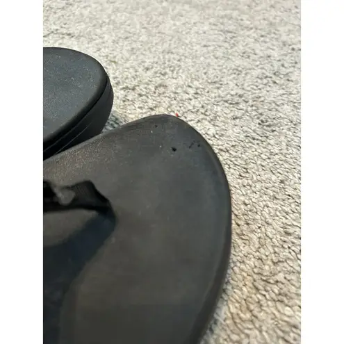 Vionic Woman’s Luminous High Tide Black Wedge Platform Flip Flop Sandals 9