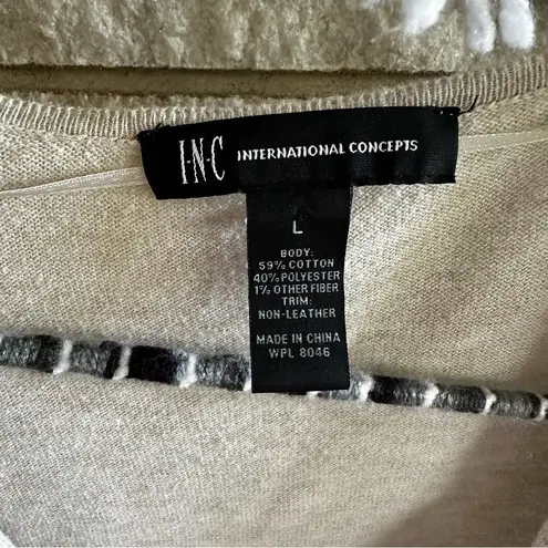 INC International Concepts beige cardigan open snap closure large
