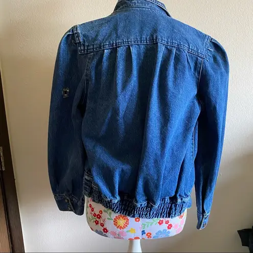 Puff Sleeve Denim Jacket Size M