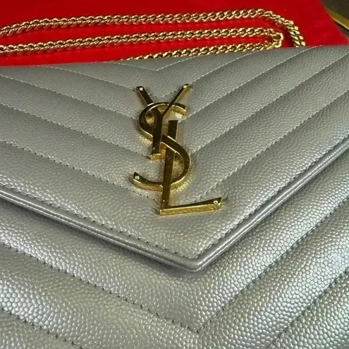 Yves Saint Laurent YSLwalllet on chain wok Gray