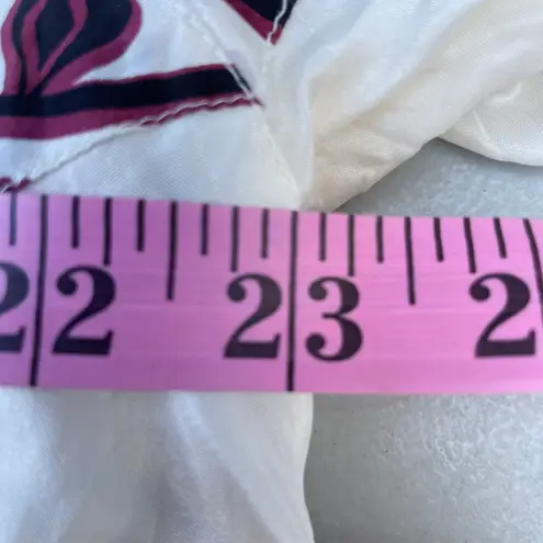 Vintage 90s KDBD White Black Floral Silk Zip Up Jacket Size M