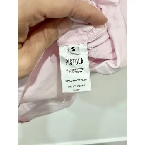 Pistola Parker Denim Button Front One Piece Romper Light Pink Women's Size Small