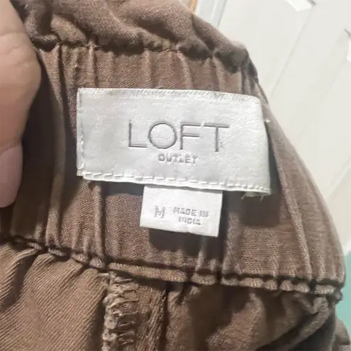 Loft Outlet Women's Brown Jogger Pants Size M Elastic Waist Casual Size M