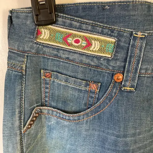We Are Replay women's size 28 linen blend button fly bootcut jeans 30x34