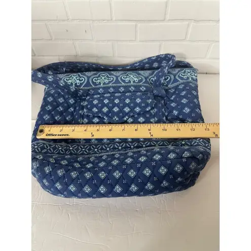 Croft & Barrow Quilted Fabric Shoulder Bag Blue Geometric Pattern