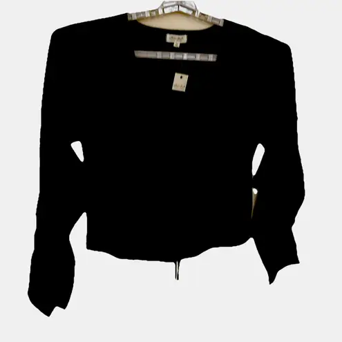 Ultra Flirt Women Junior LX Top Black Long Sleeve V