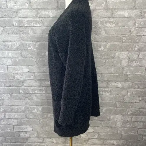 Evereve Black Cozy Open-Front Cardigan Sweater