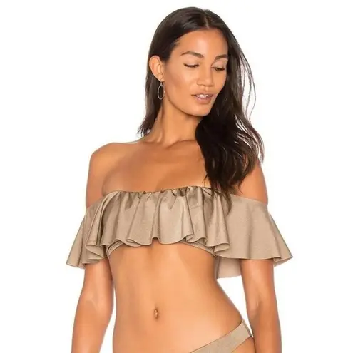 Eberjay Eberjey Tan Nude Brown Off Shoulder Bikini Top