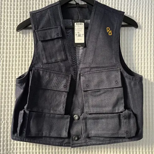 G-Star Raw Multi Pocket Indigo Blue Denim Utility Vest women's XS