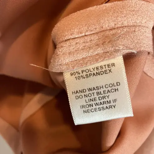 Mittoshop Faux Suede Light Pink Asymmetrical Zip Up Vegan Leather Moto Jacket