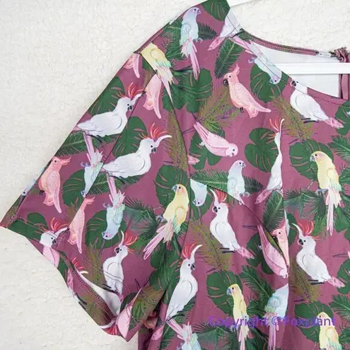 Unique Vintage Gwynnie Bee birds print fit and flare dress short sleeves, 3X