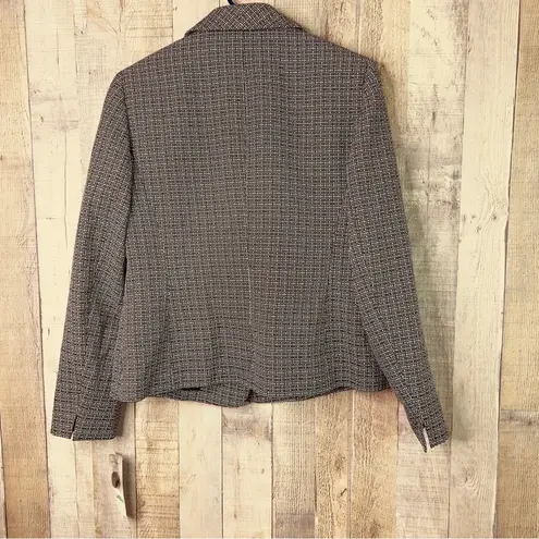 Le Suit Size 8 Black & White Long Sleeve Lined 1 Button Closure Jacket B…