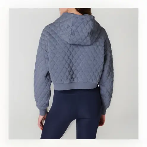 Sweaty Betty NEW Sweaty Betty Blue Sandwash Quilted Athletic Hoodie Jacket Sz XXL $164