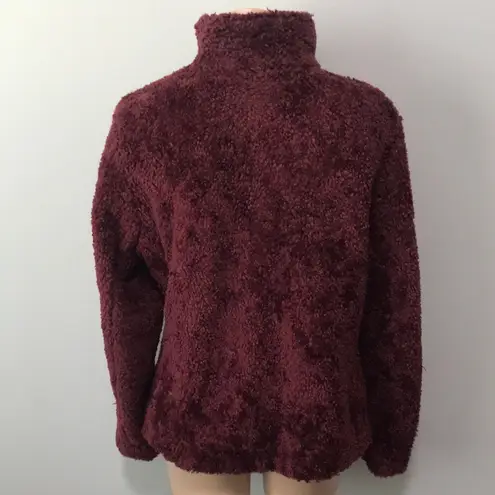 Pendleton  Burgundy Fuzzy Furry Zip Jacket Medium