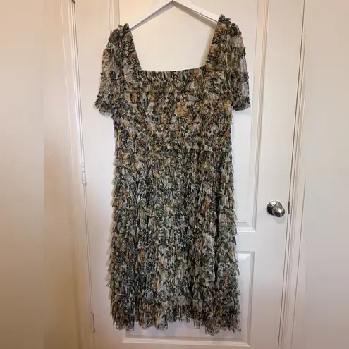 Mac Duggal
Multicolor Short Sleeve Micro Ruffle Tea Length
Dress Size 18 NWT