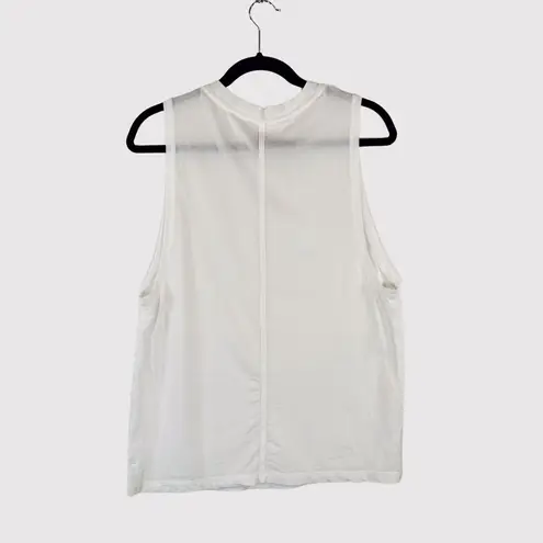 Lululemon Womens Top White All Yours Tank Crewneck Sheer Pima Sleeveless Size 8