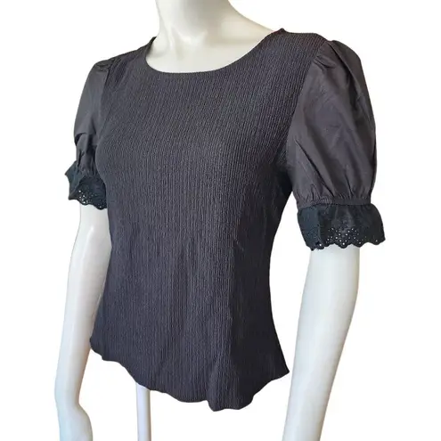 Allegra K NWT Black Puff Sleeve Blouse (S)