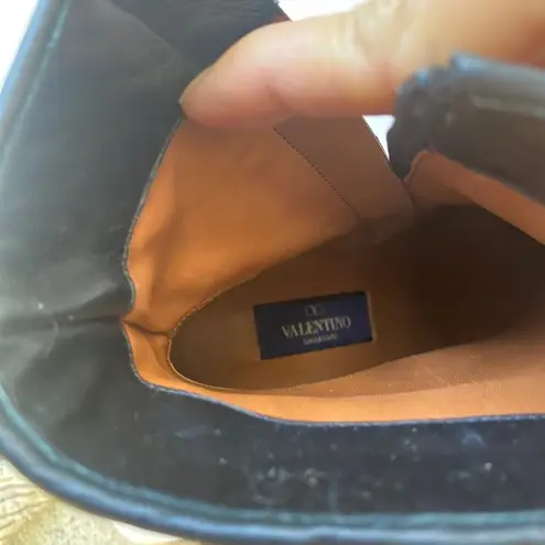 Valentino Garavani Valentino blue floral tapestry ankle boots