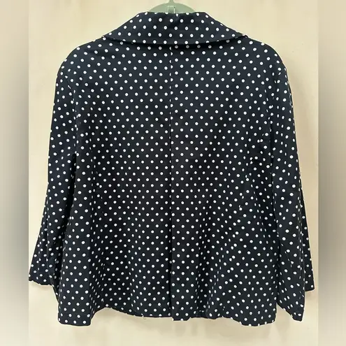 Nina Leonard LENNY FOR , black with white polka dots jacket blazer Size 14