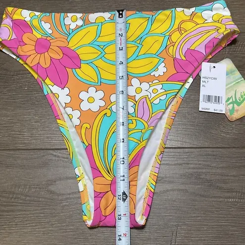 Hobie  Woodstock Floral High Waist Bikini Bottoms Multicolor Print Size XL