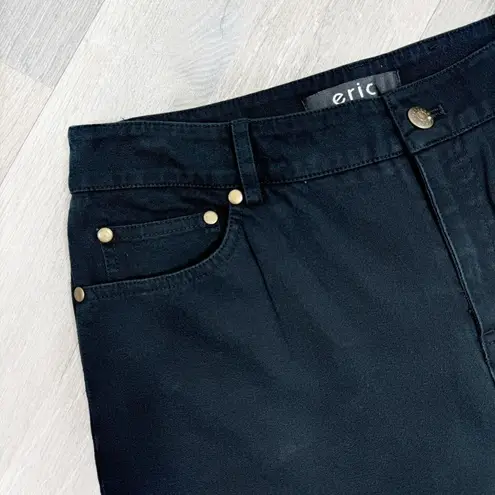 Eric Twill Stretch Cuffed Bermuda Shorts Black 6 Black