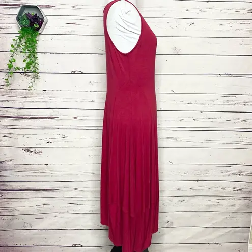 Eileen Fisher  Red Sleeveless Scoop Neck Midi Tank Dress Size Small