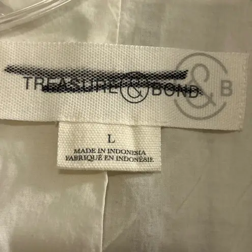 Treasure & Bond Striped Linen Blend Blazer Womens Size L