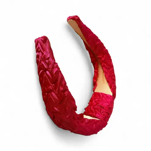 Begood Womens Bright Pink Ruched Knot Satin Headband Fuchsia Barbie Preppy Bold