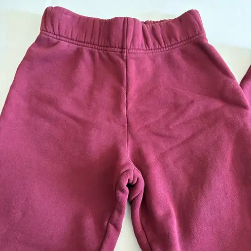 Women's Les Tien Bella Bell Bottom STRUCTURED FLEECE Sweatpants burgundy XS Red
