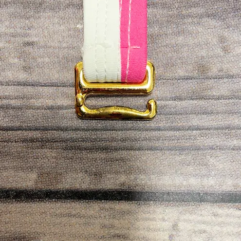 Anne cole Pink Off White Stripe Halter Bikini Top Medium NWT Padded No Underwire