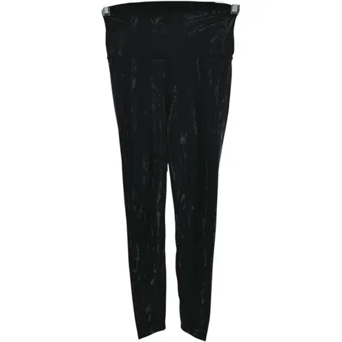 Carbon38 7/8 Leggings High Rise Takara Shine Liquid Metallic Snake Black Small