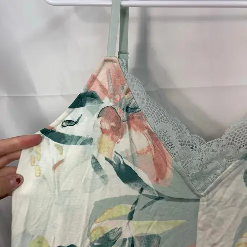 Stars Above NEW women's blue floral lace v-neck adjustable pajama tank top M