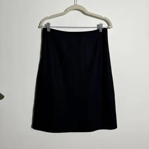 Sisley Wool Skirt Women Black Zip Closure Holiday Classic Quite Luxury Old Money Size 10