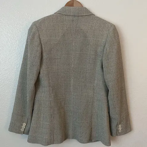 Max Mara  2 Gray plaid Wool 2-Button Blazer Jacket