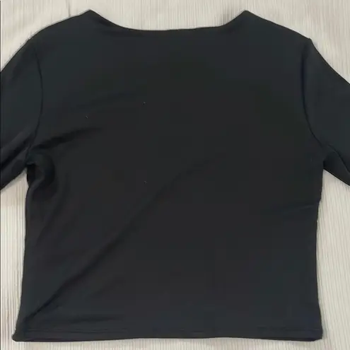 Black Women's Ribbed Long Sleeve Top Size L