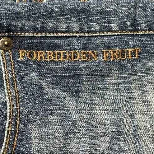 Blessed & Cursed 30 Medium Blue Embroidered Studded Forbidden Fruit Skinny Jeans