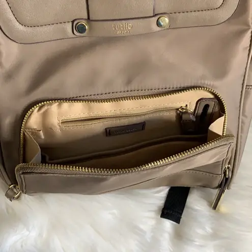 tutilo new york • nylon backpack adjustable straps Tan