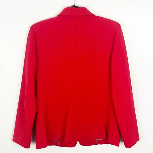 PEACE OF CLOTH Red Long Sleeves Single Button Suit Jacket Blazer, Size 8