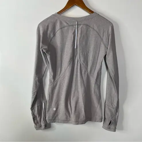 Lululemon  Love Some Run Long Sleeve Heathered Light Grey Size 6