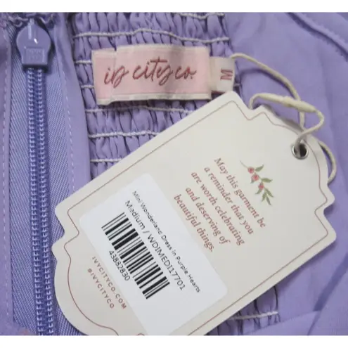 NWT Ivy City Co Wonderland Gown in Purple Flocked Heart Print Maxi Dress M Size M